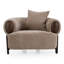 Mota - tissu brun clair moderne + fauteuil d'appoint en chêne brun