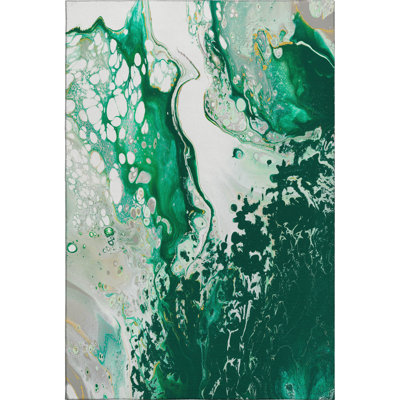 Premium Machine Washable Chananya Green Rug