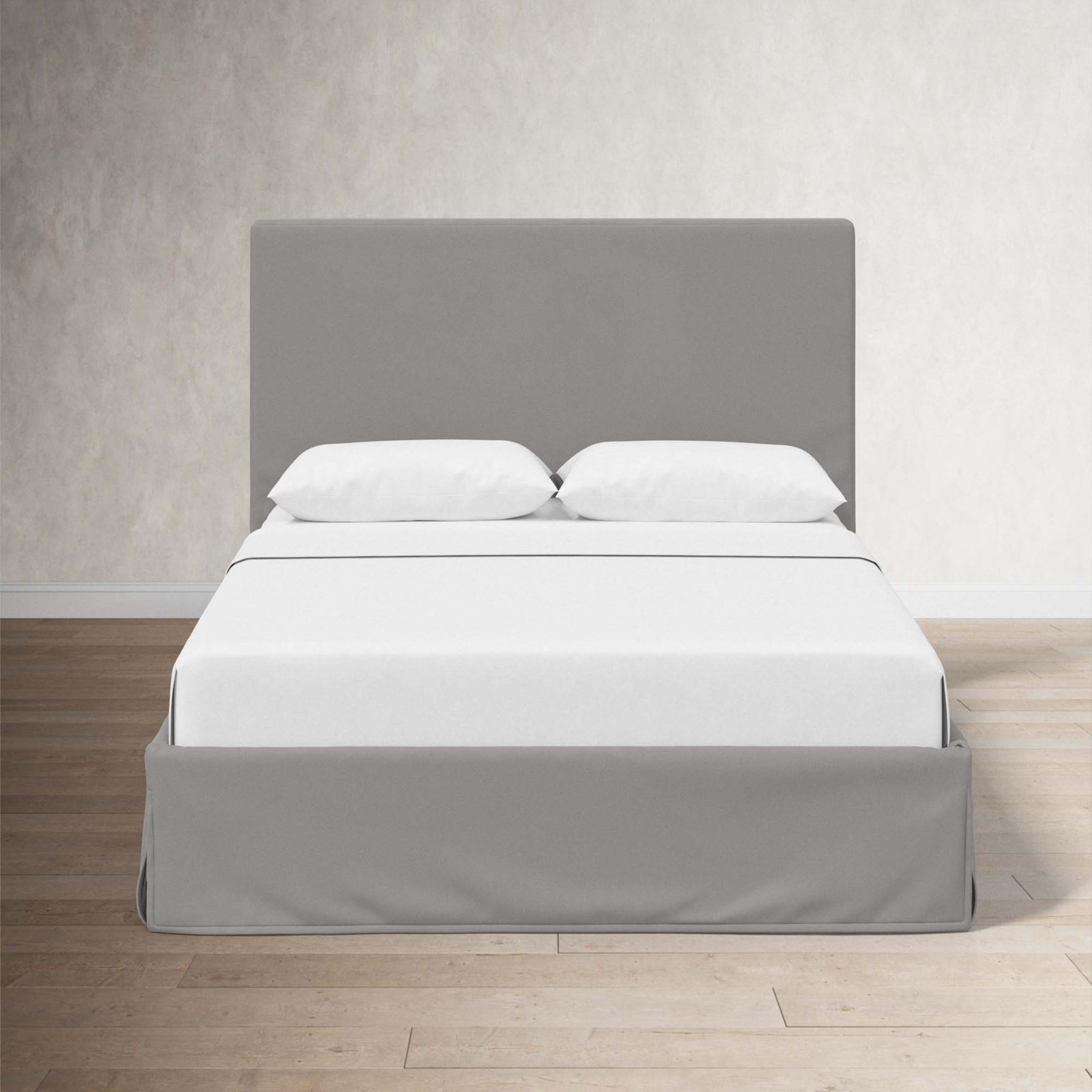 Verona Upholstered Slipcover Bed, Classic Otter Performance Velvet, King