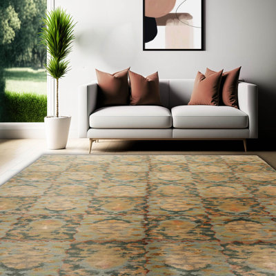 Tapis unique de 6 pi x 9 pi en jaune