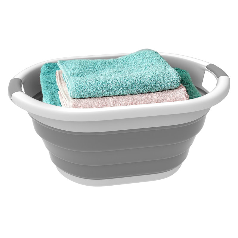 Collapsible Basket - Space-Saving Multipurpose Pop-up Handbasket for Camping, Cleaning Supplies, and Tailgating by Home Collection