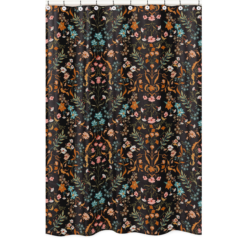 Microfiber Floral Shower Curtain