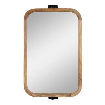 Esm Modern Wood Rounded Rectangle Pivot Mirror