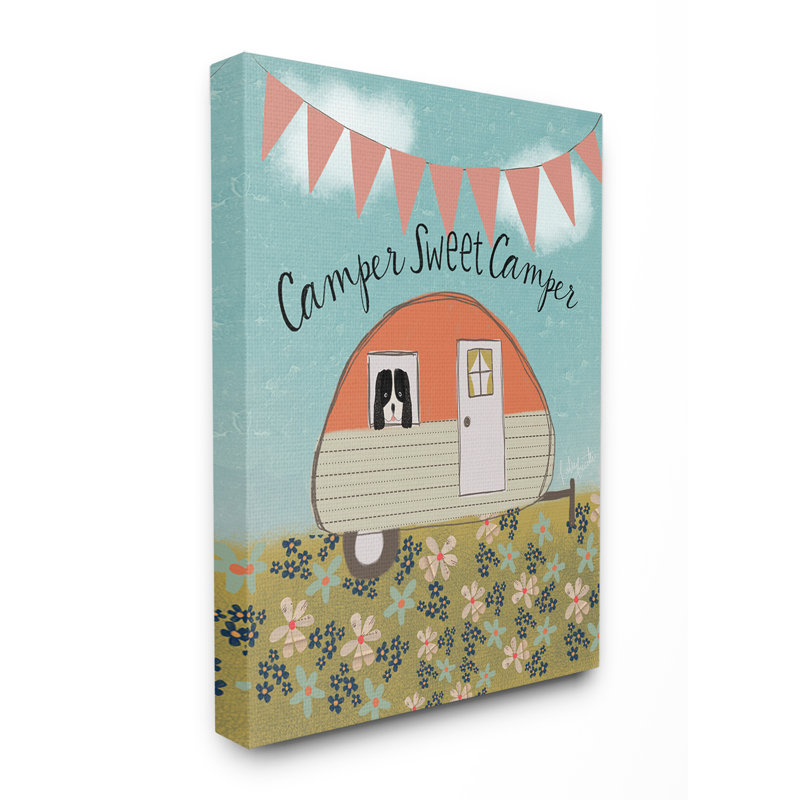 « doux camper », art textuel, Toile tendue, H 40 po x l 30 po x P 1,5 po