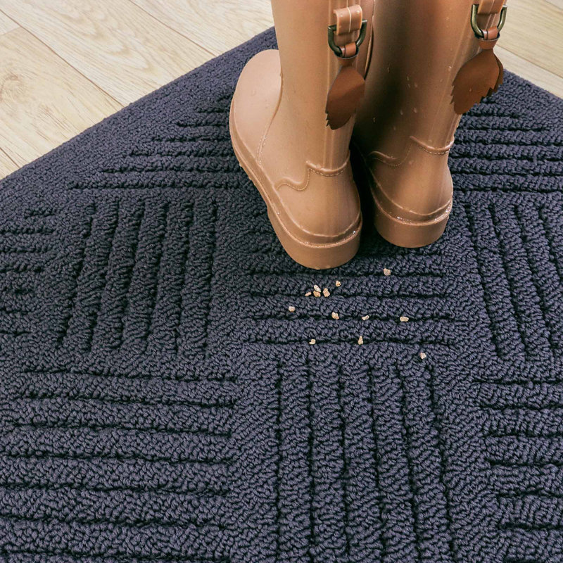 Tapis de porte d'extérieur antidérapant Erix, Gris foncé, L 24 po x L 35 po