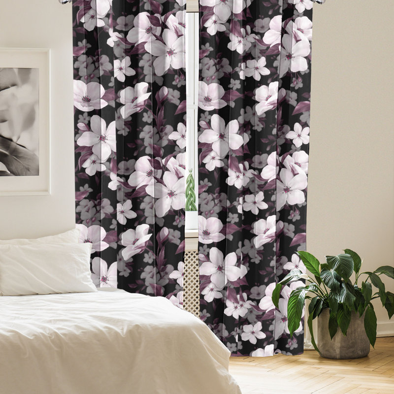 Chamanlal Semi Sheer Curtain Pair, 28" W x 84" L