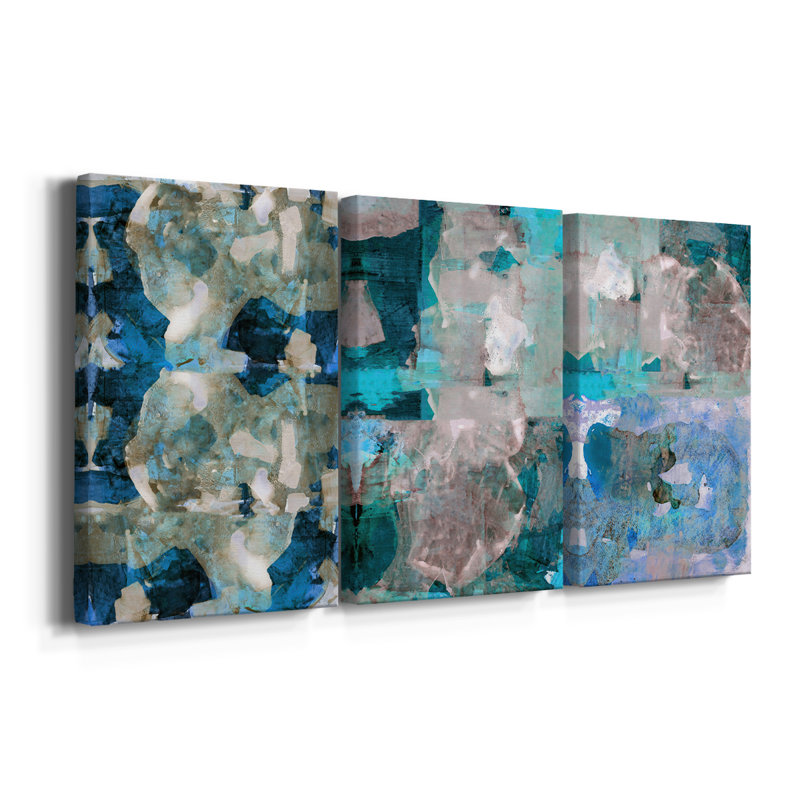 Impasto II - Toile tendue avec châssis sur mesure - 3 pièces, H 27 po x l 54 po