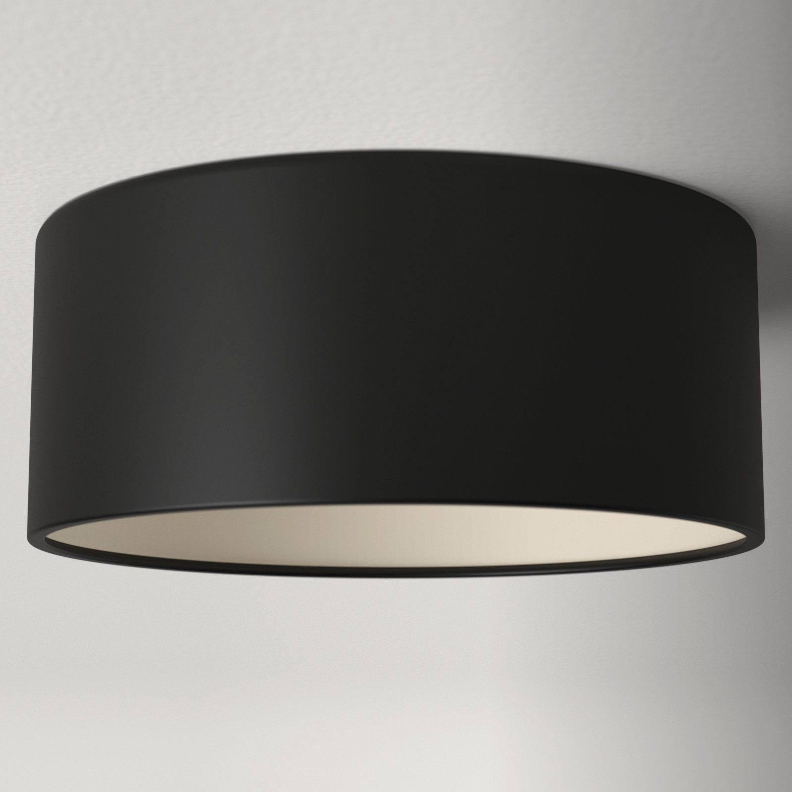 Leni Round LED Outdoor Flush Mount, Carbon Matte Black