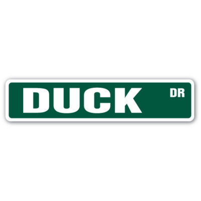 Duck Street Sign Quack Bird Pond Feathers Hunter Indoor Outdoor 18 Inch Wide