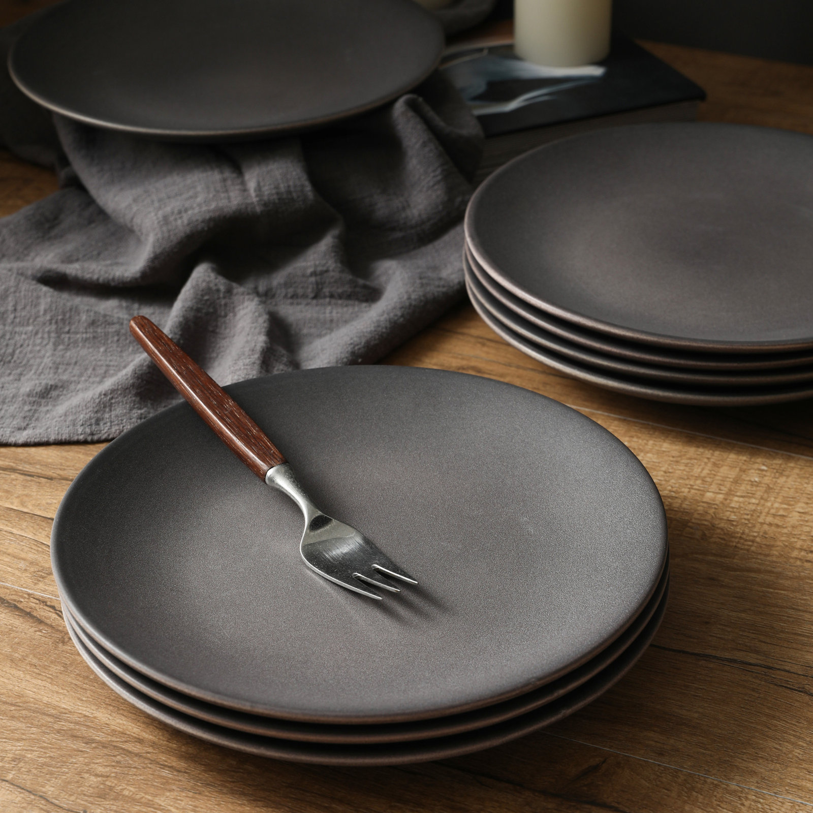 Stoneware Dinnerware Set, Gray