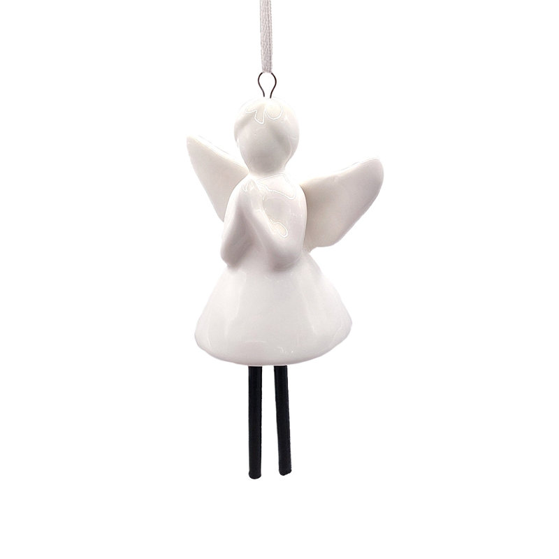 Ornement en forme de cloche de Noël en céramique - Ange par F07N7-27