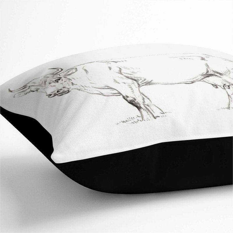 Square Throw Cushion, 40cm H x 40cm W x 15cm D, Black