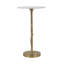Table d'appoint tulipe dorée 14 po x 14 po x 24 po avec plateau en marbre blanc
