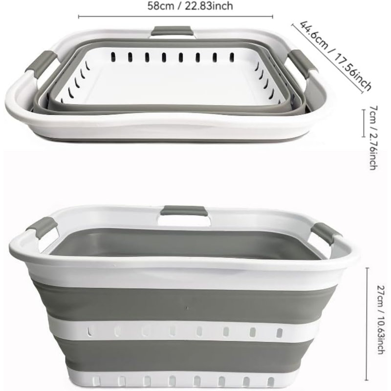 TPE & PP Laundry Cart, Grey/White