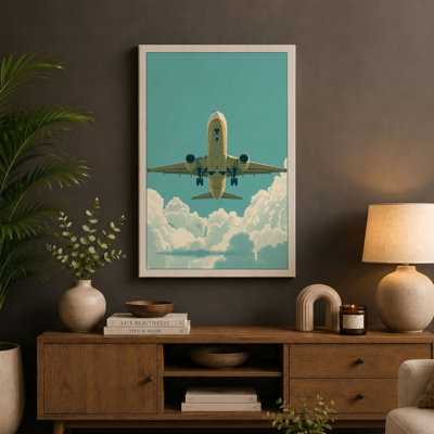 Ascending Through Clouds Vintage - Wrapped Canvas