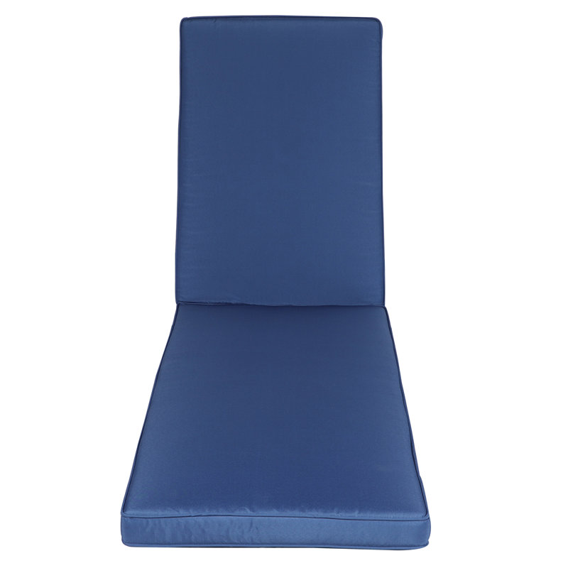 Coussin de chaise longue d'extérieur bleu marine de qualité supérieure - Siège de remplacement de patio résistant aux rayons UV avec sangles réglables