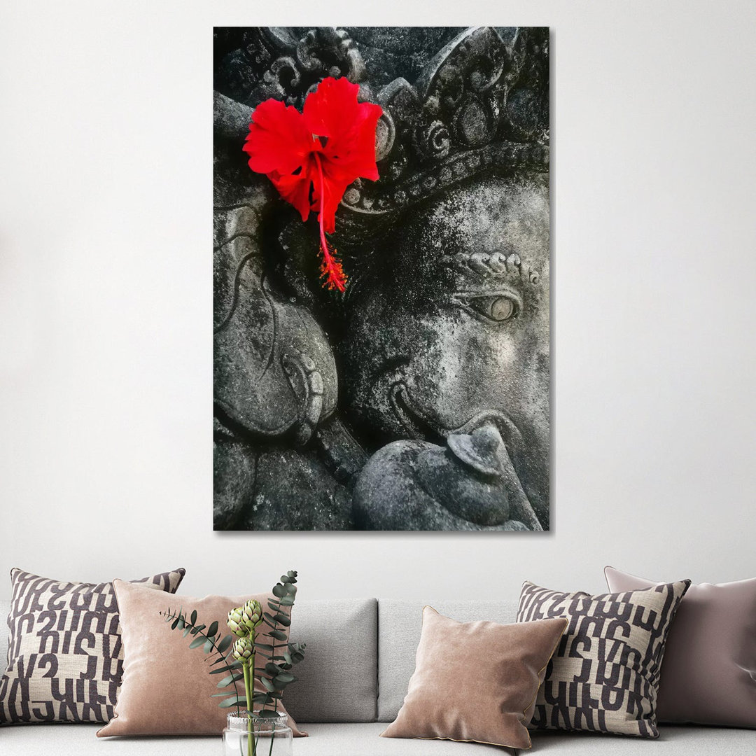 Ganesh Holy Hindu God Statue - Print on Canvas
