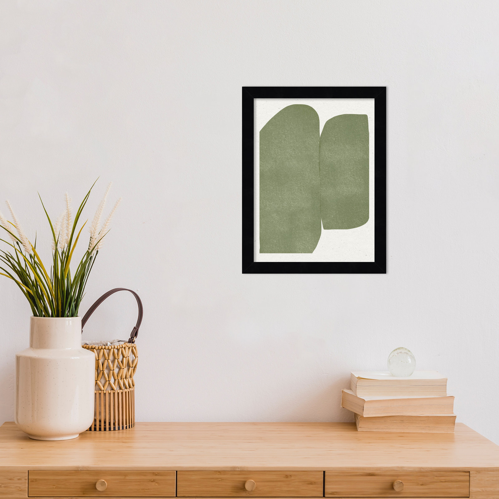 Rooney "Green Paper Cut Modern" Print, Black, 13" H x 10" W