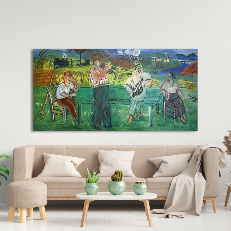 Musicians In The Countryside by Raoul Dufy - Wrapped Canvas Print, 50cm H x 100cm W