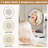 White Makeup Vanity Table, 3 - Color Switching Led Lights, 2 Big Storage Drawers, Metal Legs, Bedroom Vanity, Adjustable Power Socket, Chair, Dressing-396850234