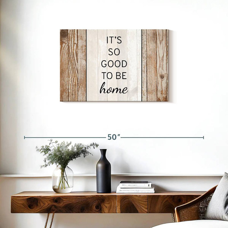 Plaque murale «Good to be home», H 20 po x l 30 po