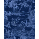 Indigo Addiction Toile Wallpaper Roll