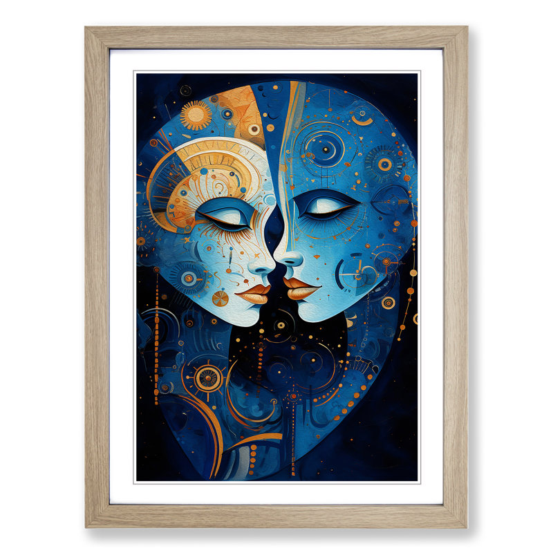Single Picture Frame Print on Wood, 46cm H x 34cm W, Oak Framed