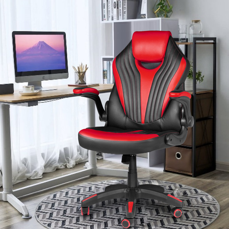 Fauteuil de jeu ergonomique de bureau à domicile, Rouge