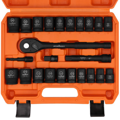 1/2" 24-Piece Drive Impact Socket Set