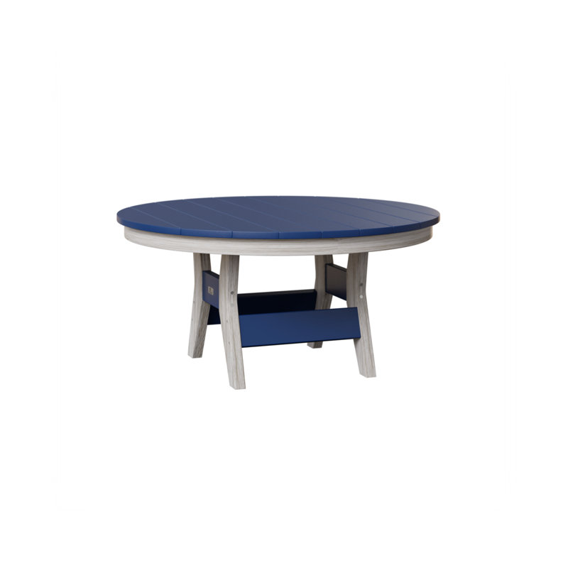 Harbor Outdoor Round Coffee Table, Seashell, Pacific Blue