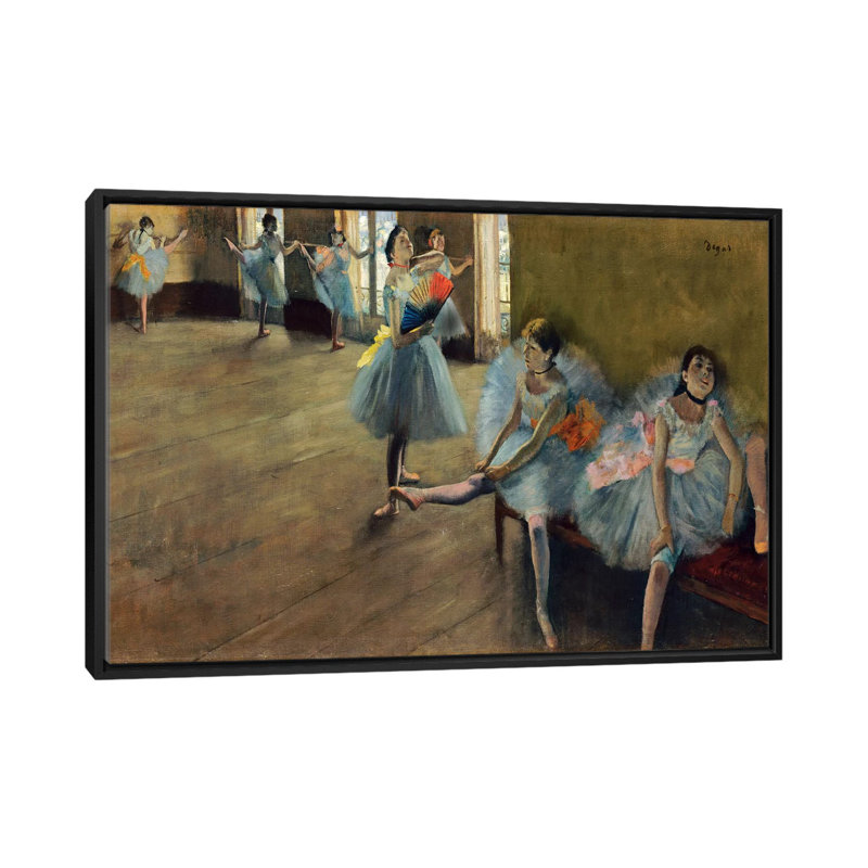 «Dancers» Rail par Edgar Degas, reproduction d'art sur toile, H 18 po x l 26 po x P 1,5 po, Toile avec cadre noir