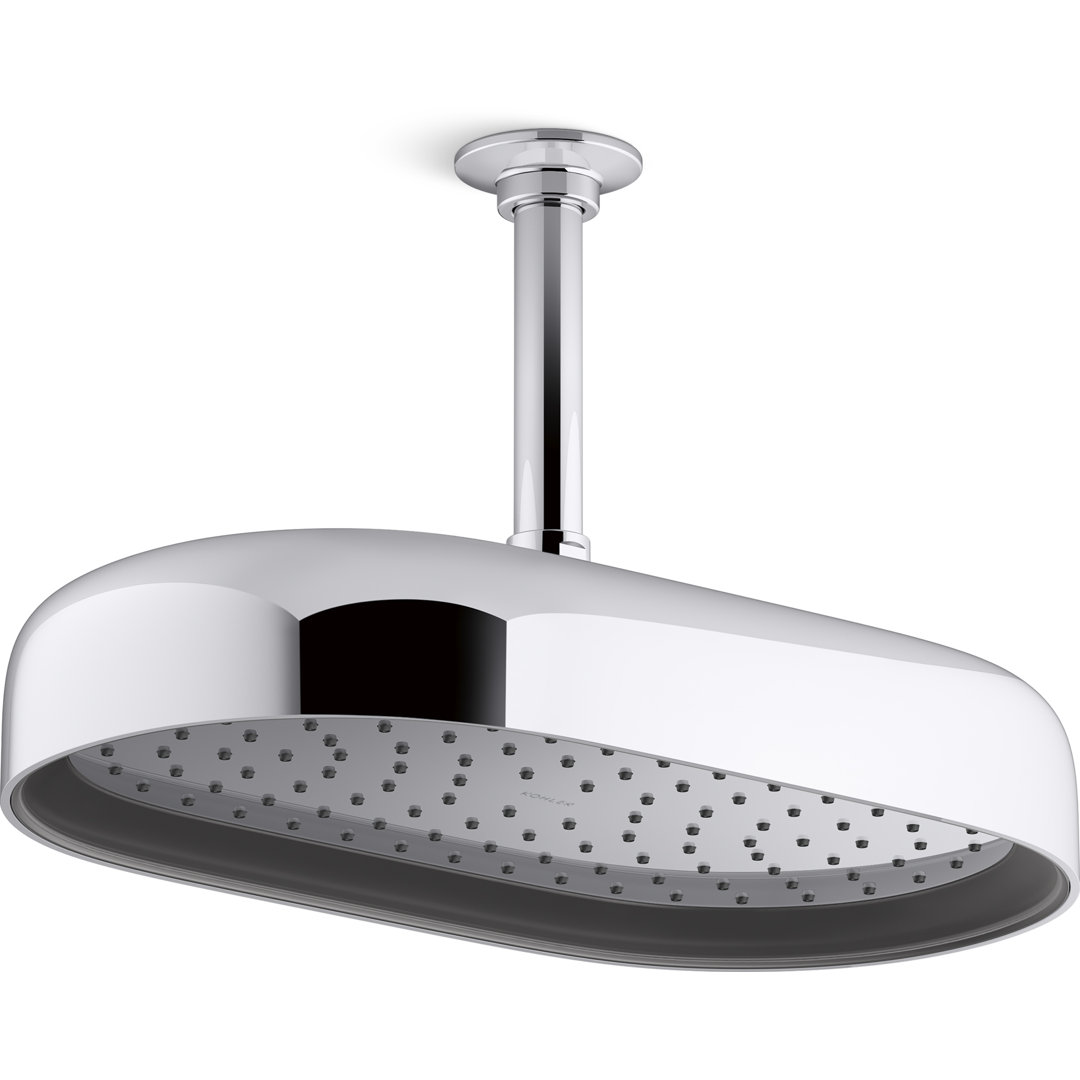 Statement 14" Single-Function Wall or Ceiling-Mount Round Rainhead, Oblong Rain Showerhead 2.5 GPM Kohler 