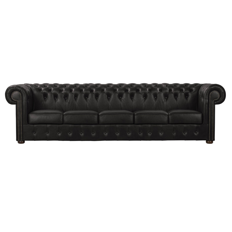Tamberg Genuine Leather Sofa, Black, 5