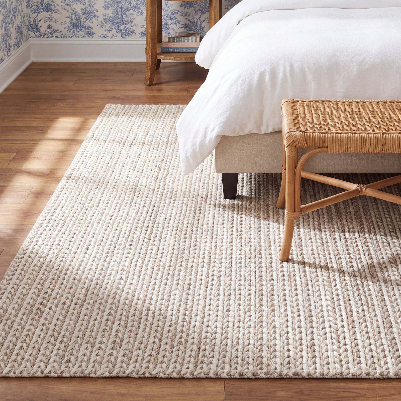 Auria Handmade Wool, Polyester Rug, Rectangle 10' x 14'