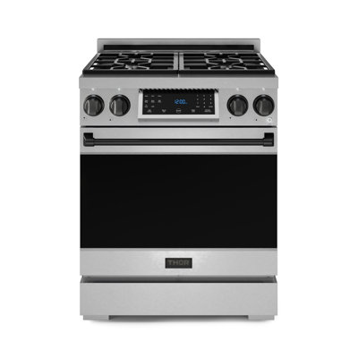 Cuisinière à gaz professionnelle 30 po avec panneau inclinable Gordon Ramsay de THOR Kitchen en acier inoxydable / noir