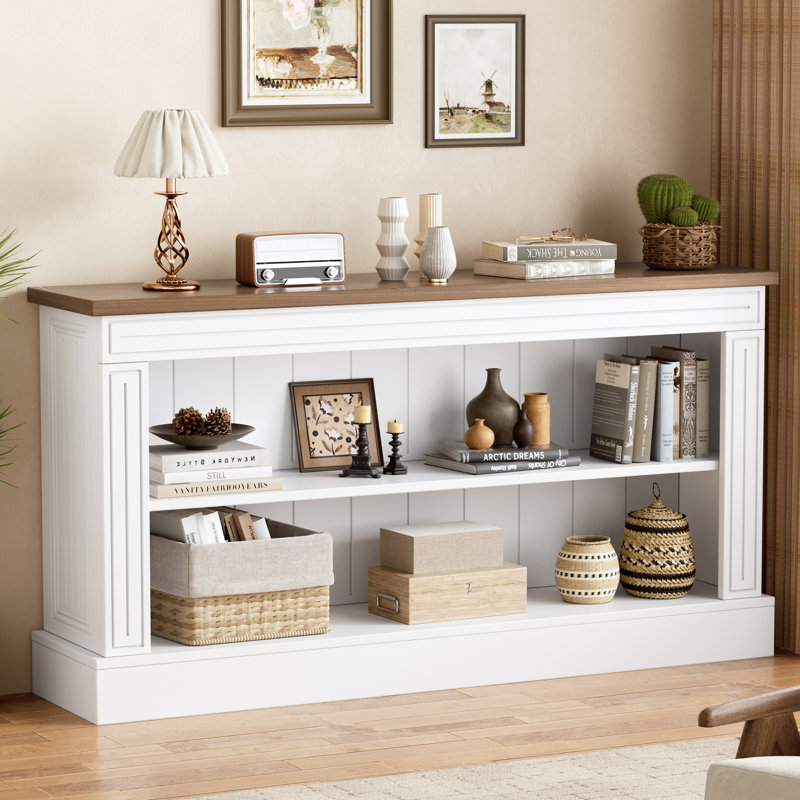 63-Inch Console Table, Farmhouse 3-Tier Entryway Table, Console Tables For Entryway