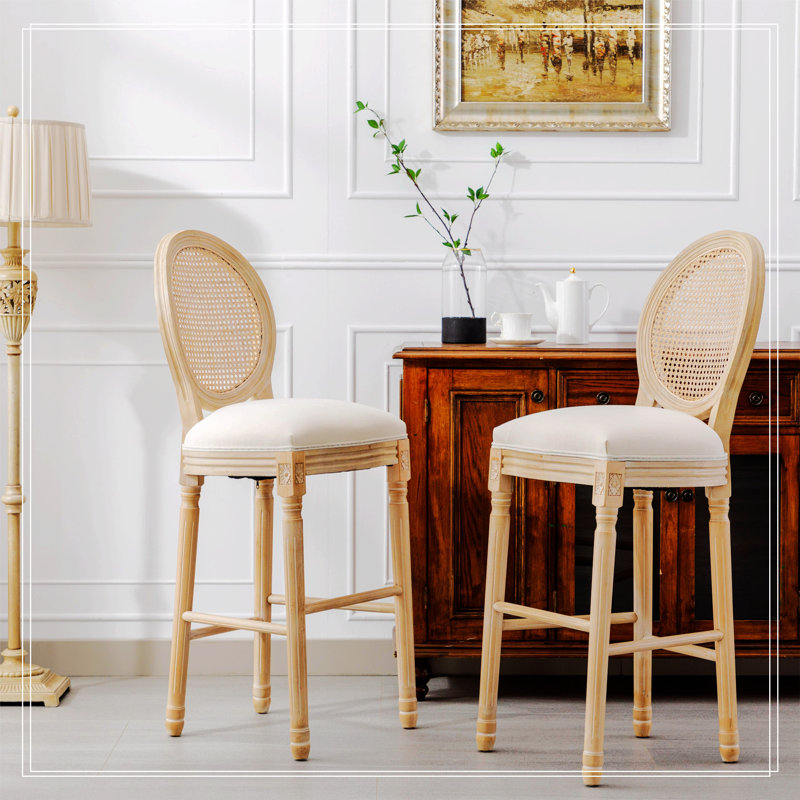 Tabouret de comptoir Adylenne, Beige