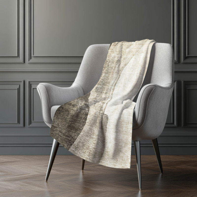 Jeté en sherpa Addison, Taupe abstrait 3