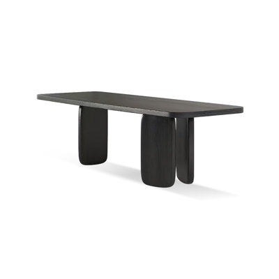 Black Rectangular Solid wood Butterfly Leaf Dining Table by Orren Ellis