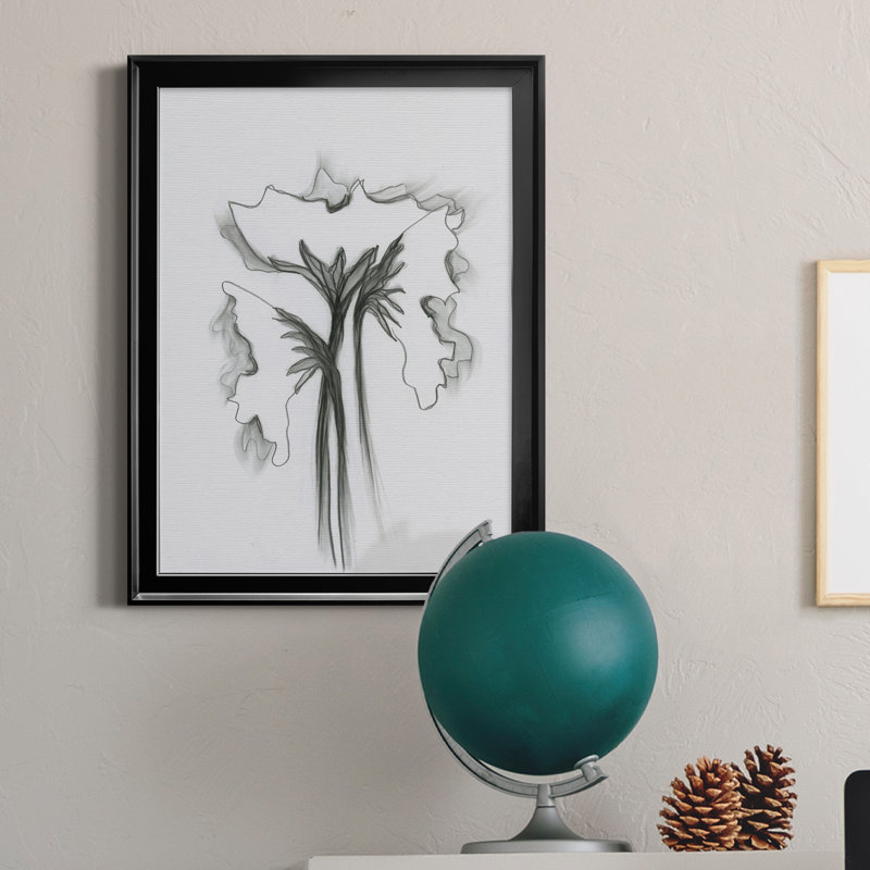 Windswept Poppy I - reproduction d'art sur toile, H 22,5 po x l 30,5 po x P 1,5 po, Toile avec cadre noir