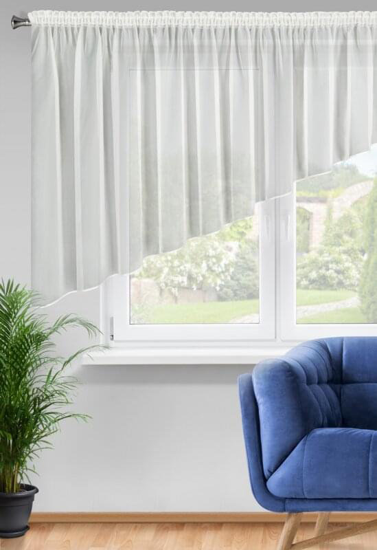 Solid Colour Scalloped Window Pelmet, Cream