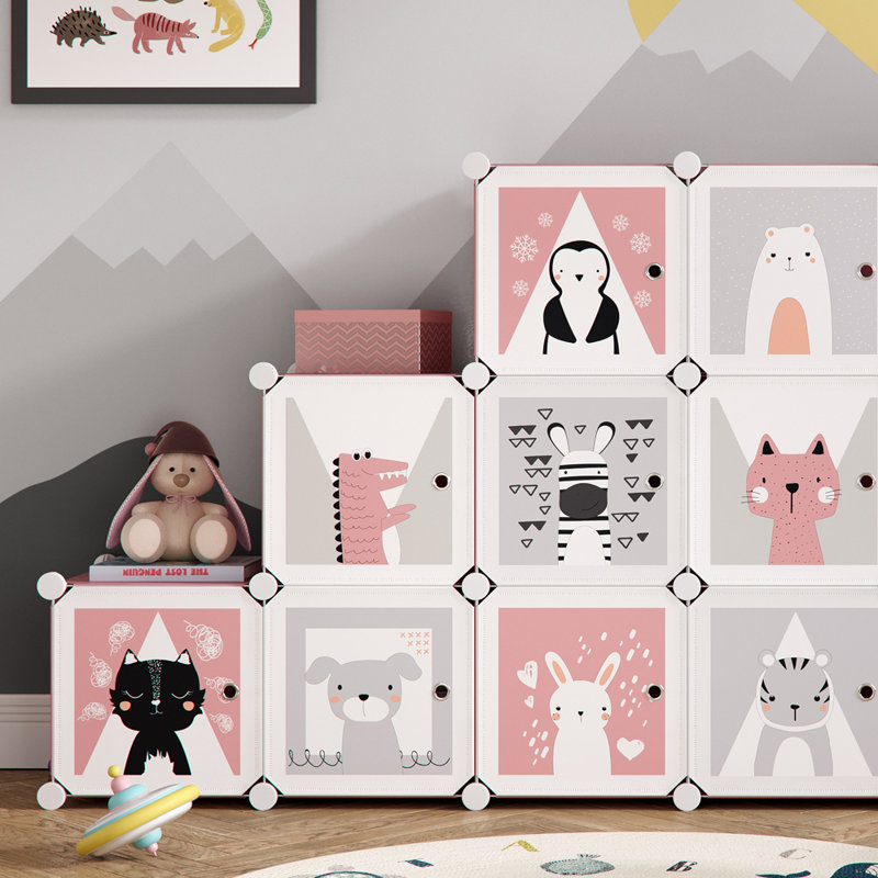 75cm Wide Clothes Storage System, Pink/Grey/White