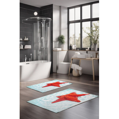 Eakly Luxury Bathmat Set (2 Pieces), 100% Polyester, 16.0 x 23.6 inches & 23.6 x 39.4 inches | Non-Slip Antibacterial Design, 0.3 in Pile Height | Machine Washable, Durable & Easy to Clean | Ideal for Bathroom Décor