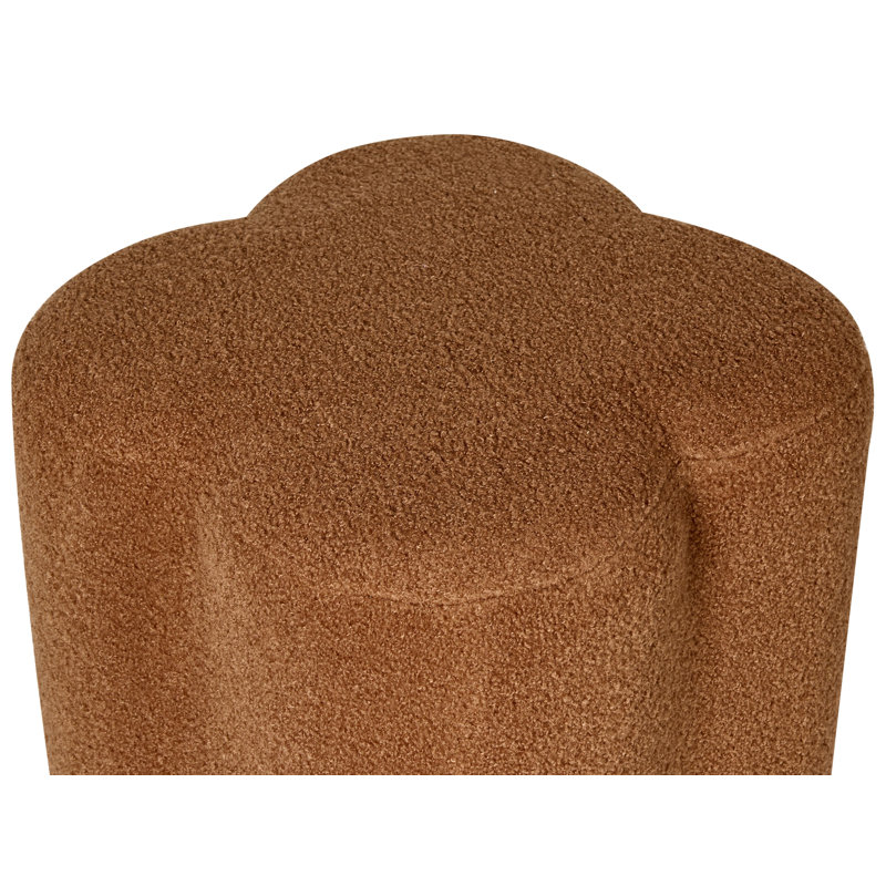 41cm Wide Irregular Solid Colour Pouffe Ottoman, Brown
