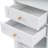 63" Tall White MDF Bathroom Storage Cabinet, Free-Standing, Glass Doors, Two Drawers, Adjustable Shelves | Gift Idea