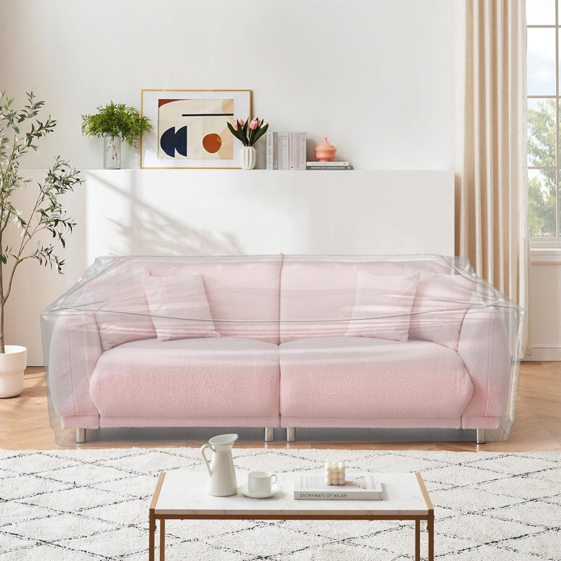 Clear Thick Plastic Couch Cover for Moving & Storaging, Heavy-Duty PVC Sofa Cover against Pet Clawing