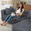 Canapé modulaire 105 po avec méridienne gauche, siège modulaire profond, sans assemblage requis, gris-78362565