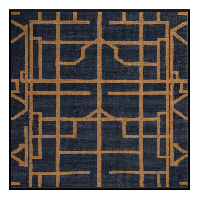 Machine Washable Trellis Gray Area Rug, Square 7'