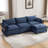 Oversized Modular Sectional Sofa With Movable Ottoman, 4-Seat Modern Corduroy Couch, Convertible L-Shaped Design For Living Room And Office-1691955834