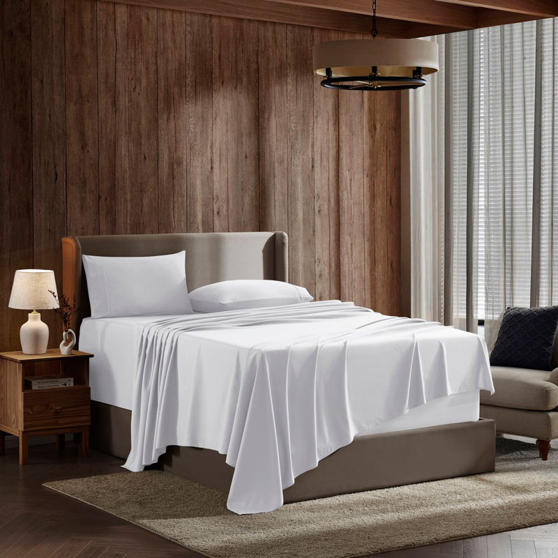 Ensemble de draps ultra doux et respirant Hotel Collection, Blanc, Ensemble de draps pour grand lit + un drap-housse 